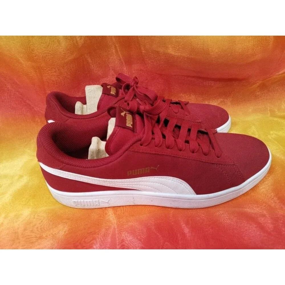 Men's Puma Smash Red Suede Shoes Size 11 Length 29 cm Style 364989-29